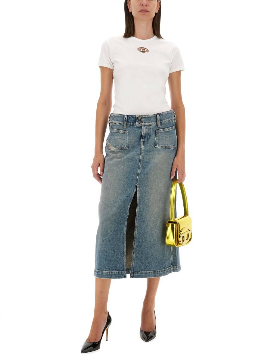 DIESEL GONNA MIDI IN DENIM DI COTONE Italia