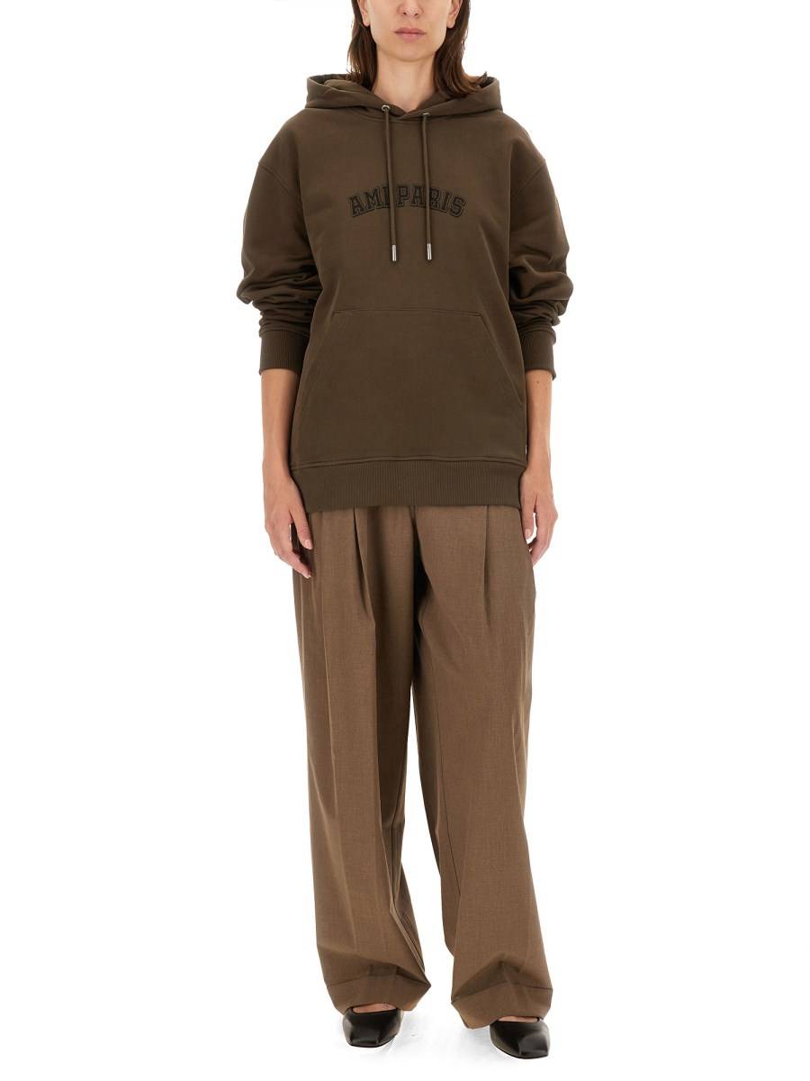 AMI PARIS FELPA IN COTONE CON LOGO Offerta