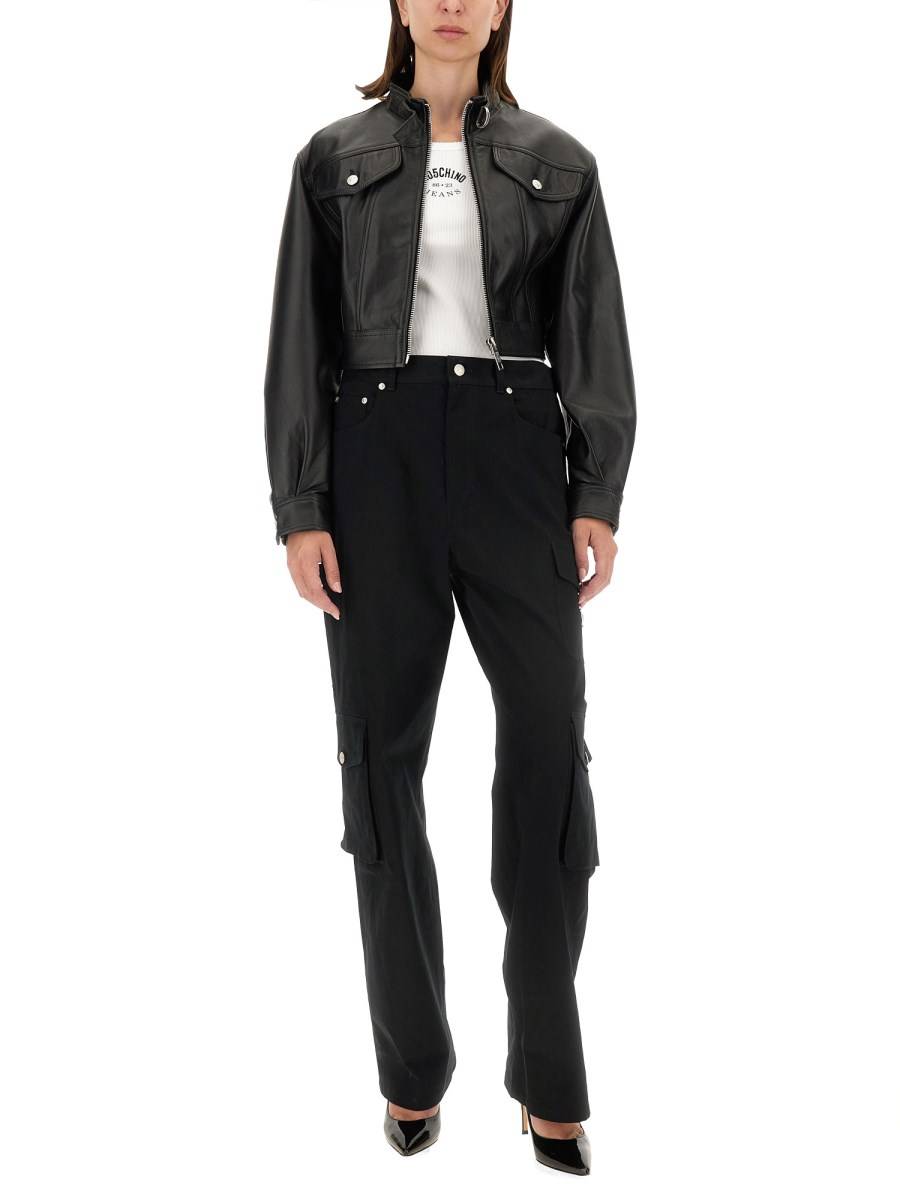 MOSCHINO JEANS GIACCA BIKER IN PELLE Hotsell