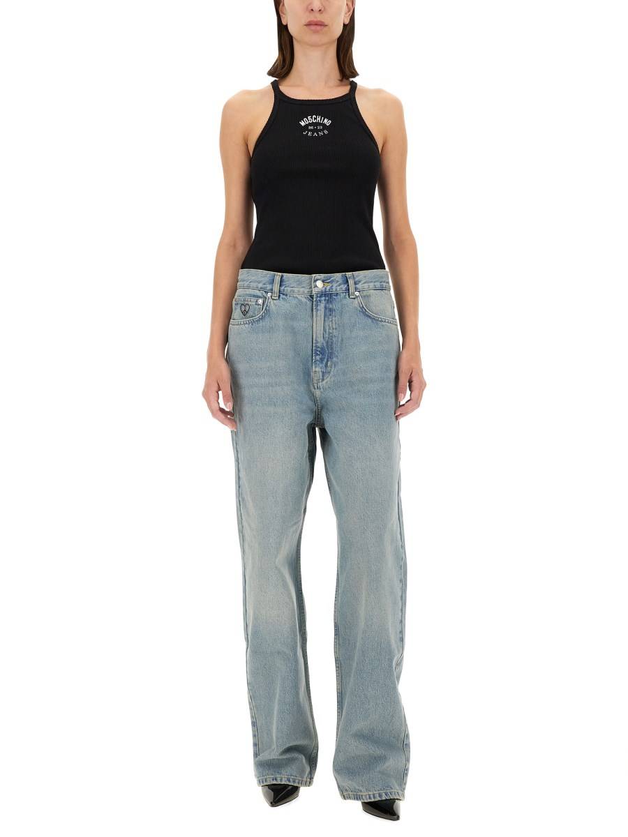 MOSCHINO JEANS TANK TOP CON LOGO Saldi Di Fabbrica