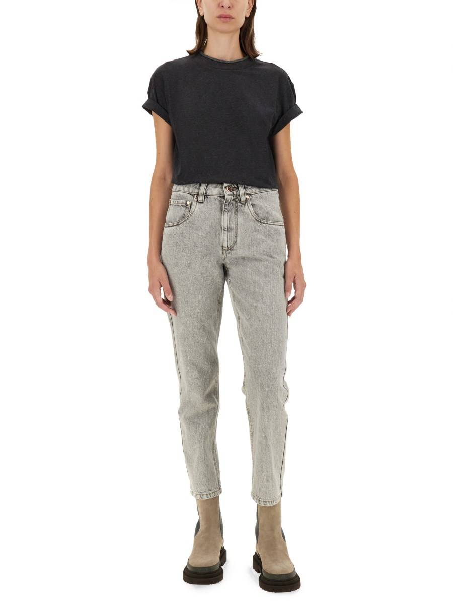 BRUNELLO CUCINELLI T-SHIRT IN JERSEY DI COTONE CON MONILE Lightning offer