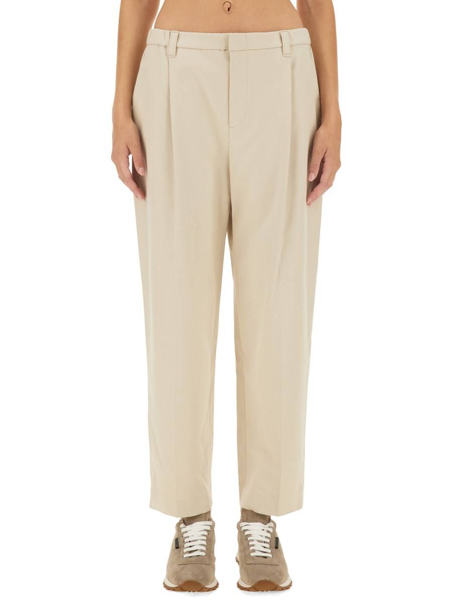 BRUNELLO CUCINELLI PANTALONE CROPPED FIT IN COTONE Liquidazione