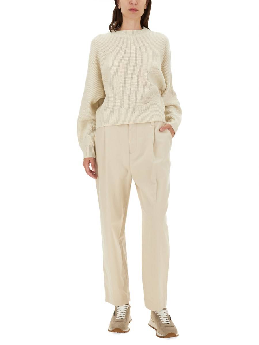 BRUNELLO CUCINELLI PANTALONE CROPPED FIT IN COTONE Liquidazione