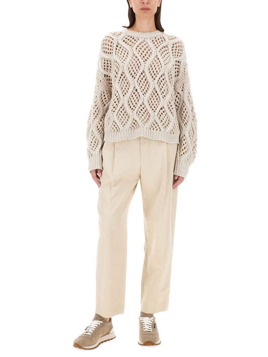 BRUNELLO CUCINELLI MAGLIA IN CASHMERE TRAFORATO Enormi risparmi