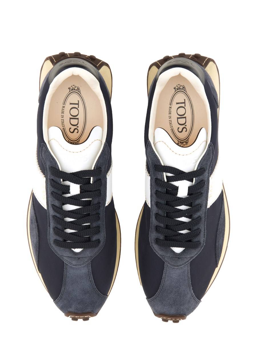 TOD&#39;S SNEAKER T VINTAGE IN PELLE E TESSUTO TECNICO Soddisfazione Garantita