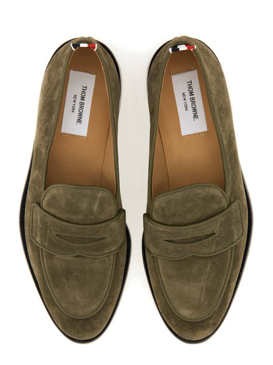 THOM BROWNE MOCASSINO VARSITY "PENNY" IN SUEDE Sconti VIP