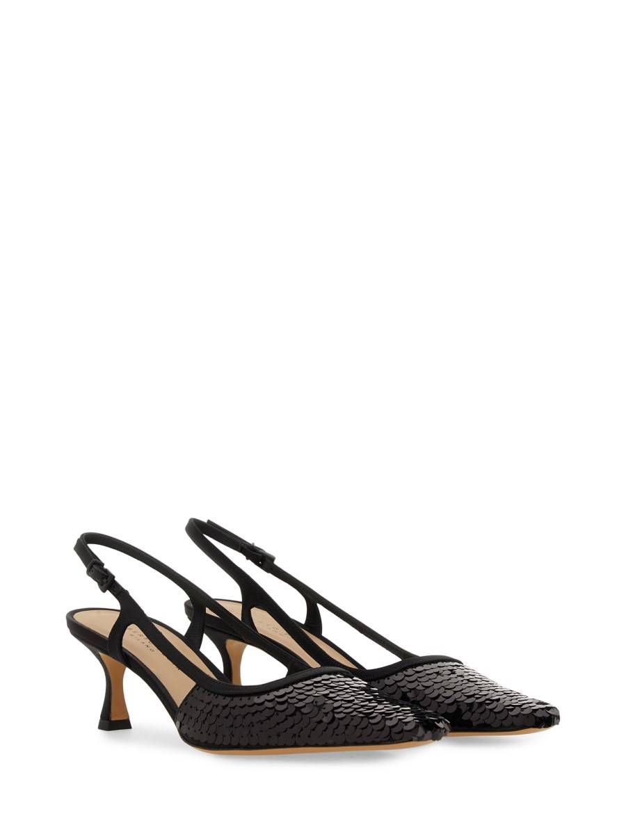 ROBERTO FESTA SLINGBACK SIVIGLIA IN RASO CON PAILLETTES Nuova