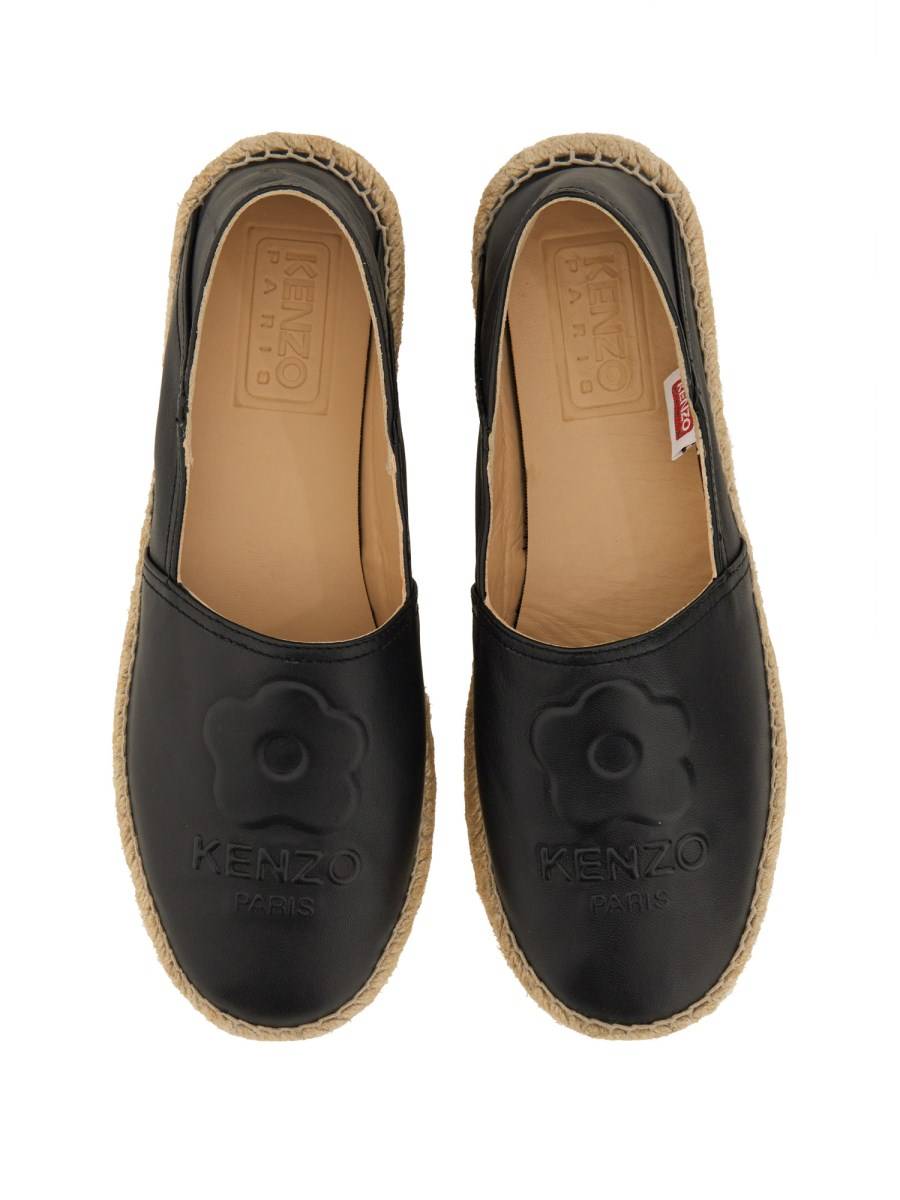 KENZO ESPADRILLA CON LOGO IN PELLE Vendita calda
