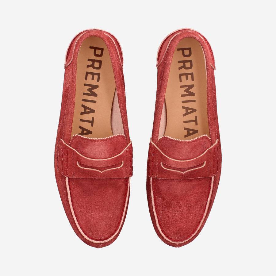 Premiata Mocassini M6780B in suede cardinale Solo un giorno rimasto