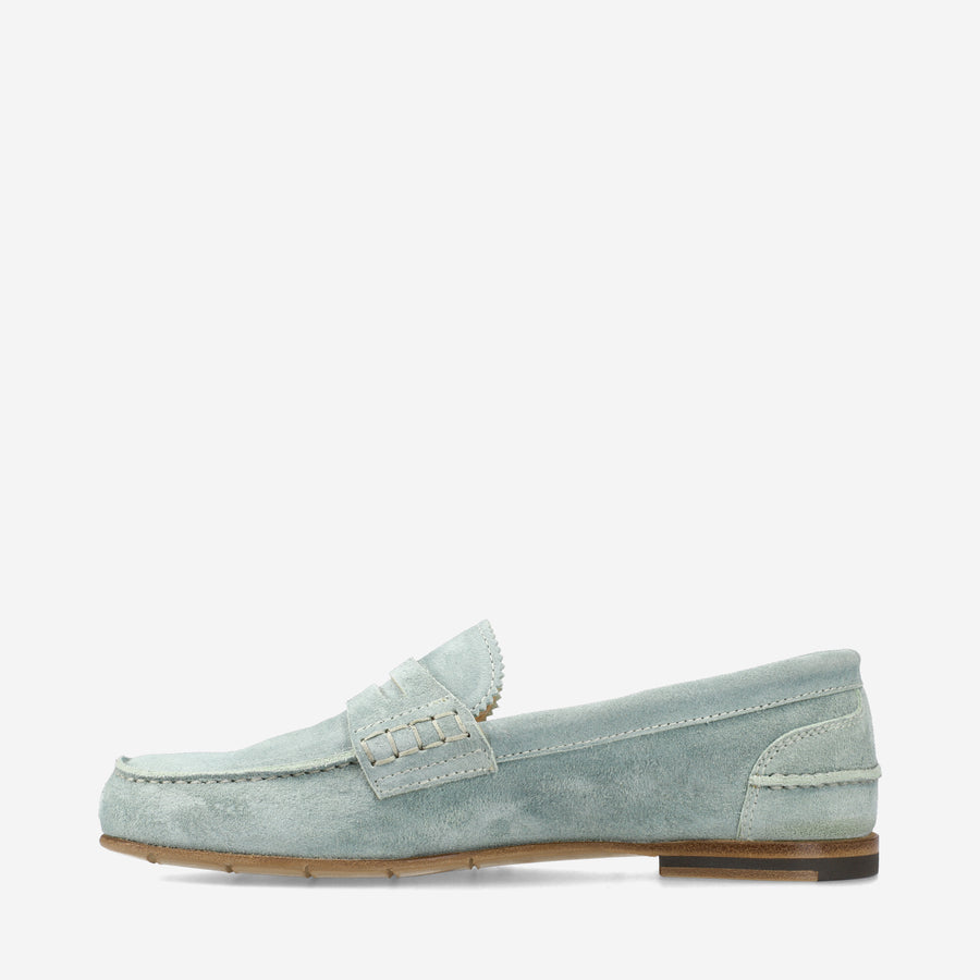 Premiata Mocassini M6780A in suede alga Super sconto
