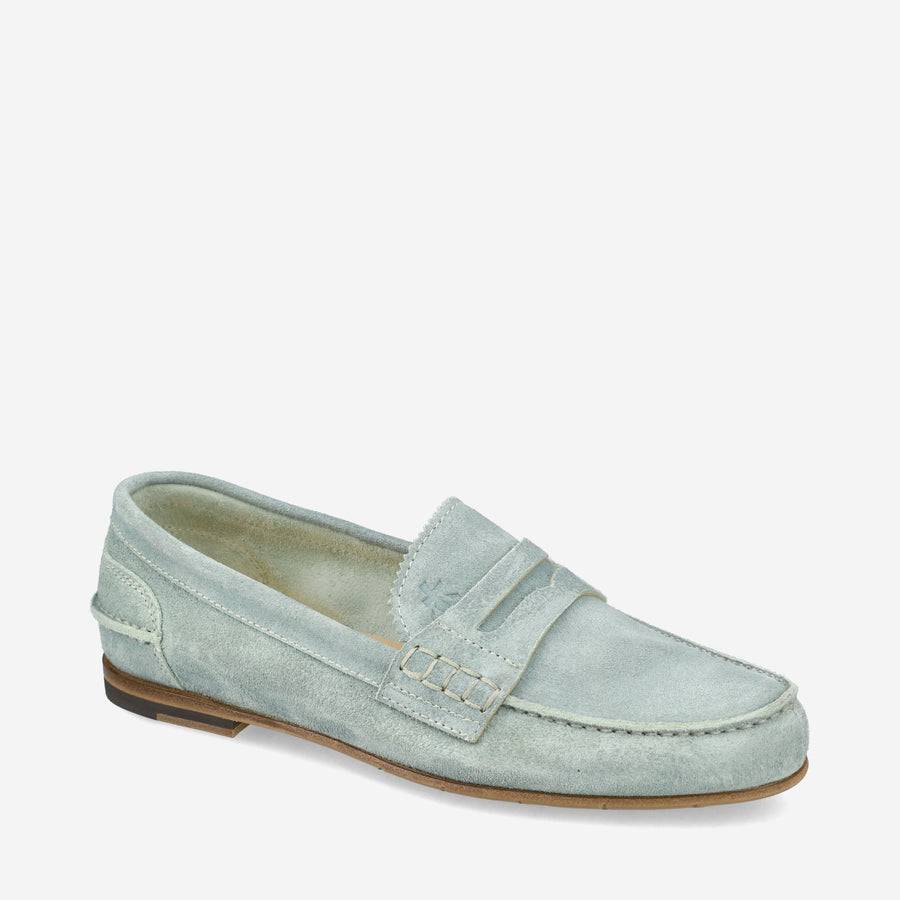Premiata Mocassini M6780A in suede alga Super sconto