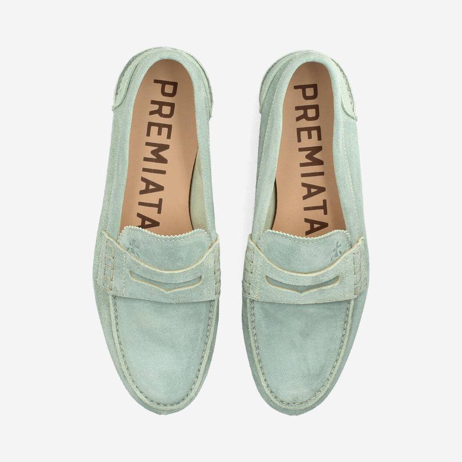 Premiata Mocassini M6780A in suede alga Super sconto