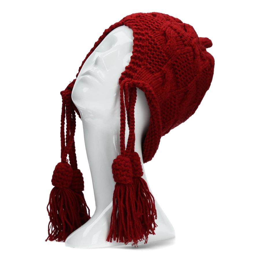 Scarpe Vita Bonnet ethnique en tricot rouge Saldi
