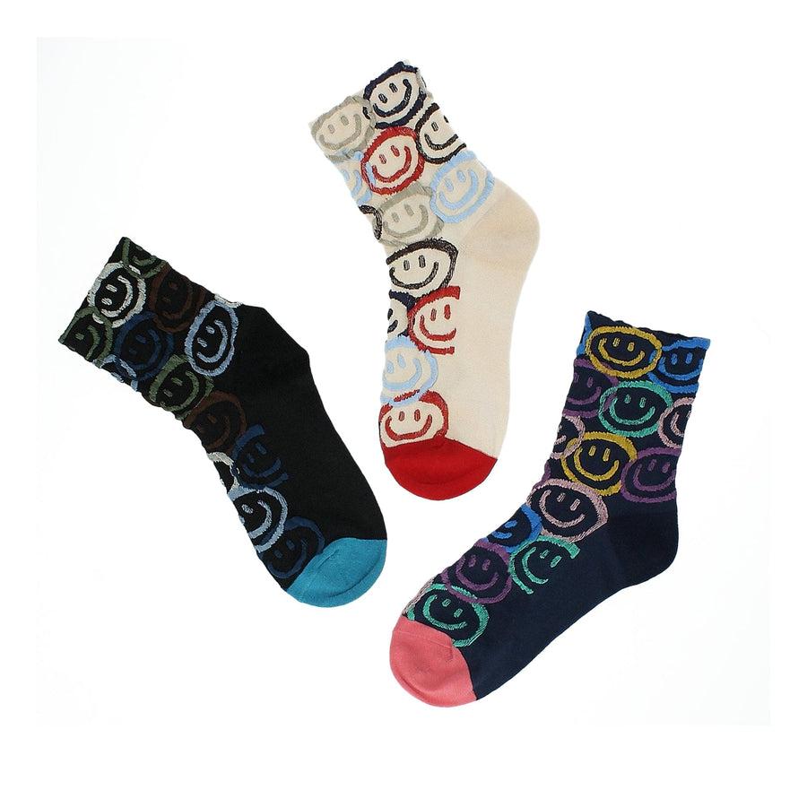 Scarpe Vita Chaussettes en lot de 3 paires Smiley Vendita Economica