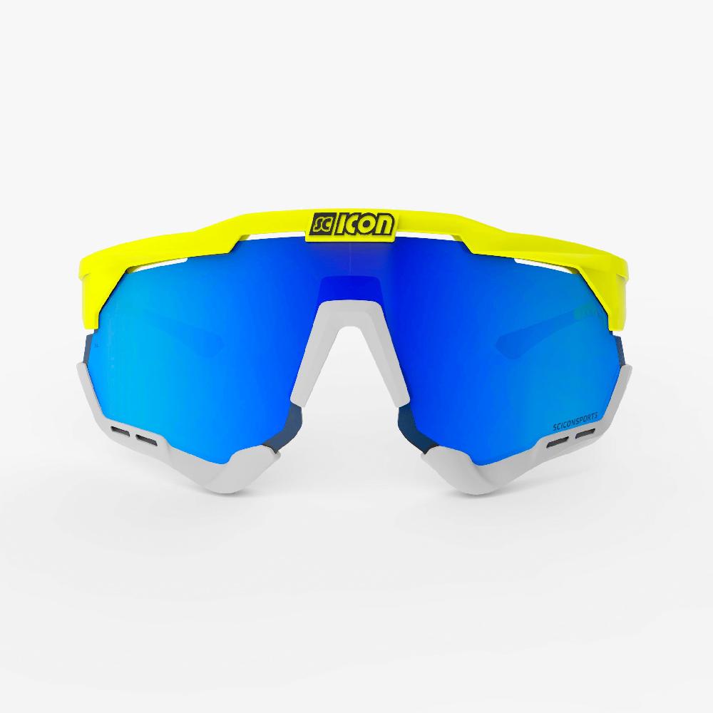 Scicon Aeroshade XL Occhiali Ciclismo Giallo Fluo/Blu Economico