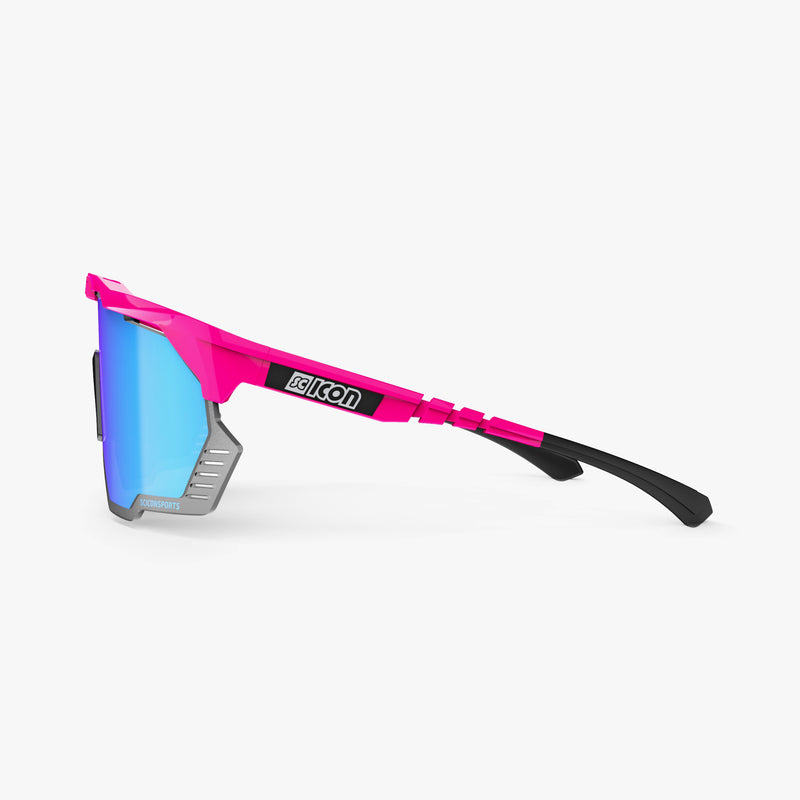 Scicon Aeroshade Kunken Occhiali Ciclismo Rosa Fluo/Blu Vendite Flash