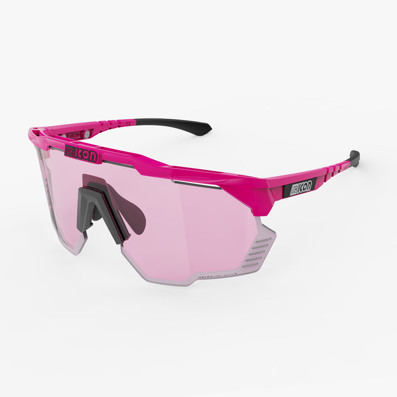 Scicon Aeroshade Kunken Occhiali Ciclismo Rosa Fluo/Blu Vendite Flash