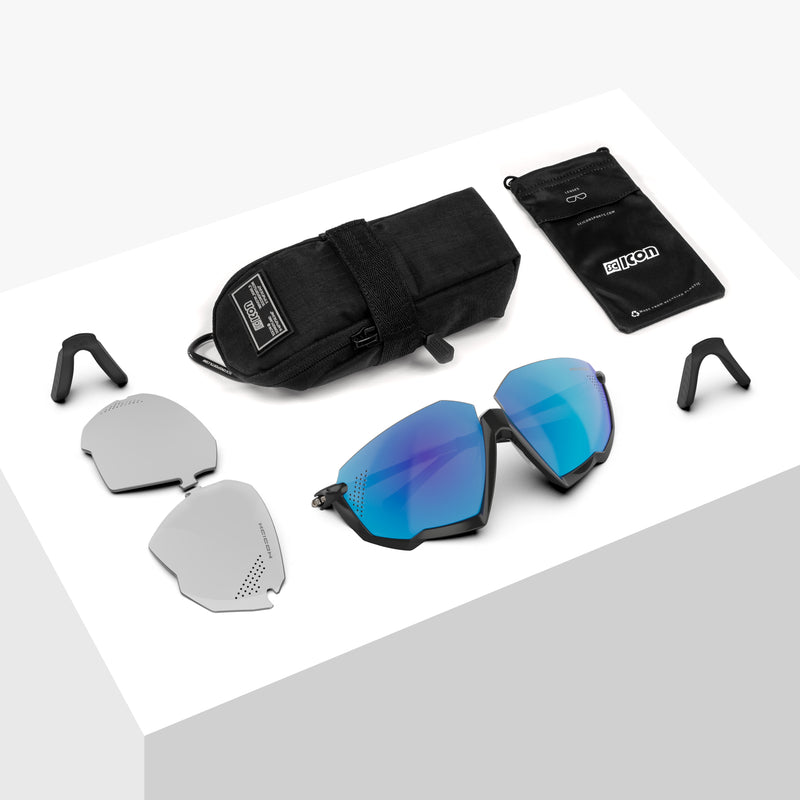 Scicon Aerojet Occhiali Ciclismo Nero/Blu Saldi Di Fabbrica