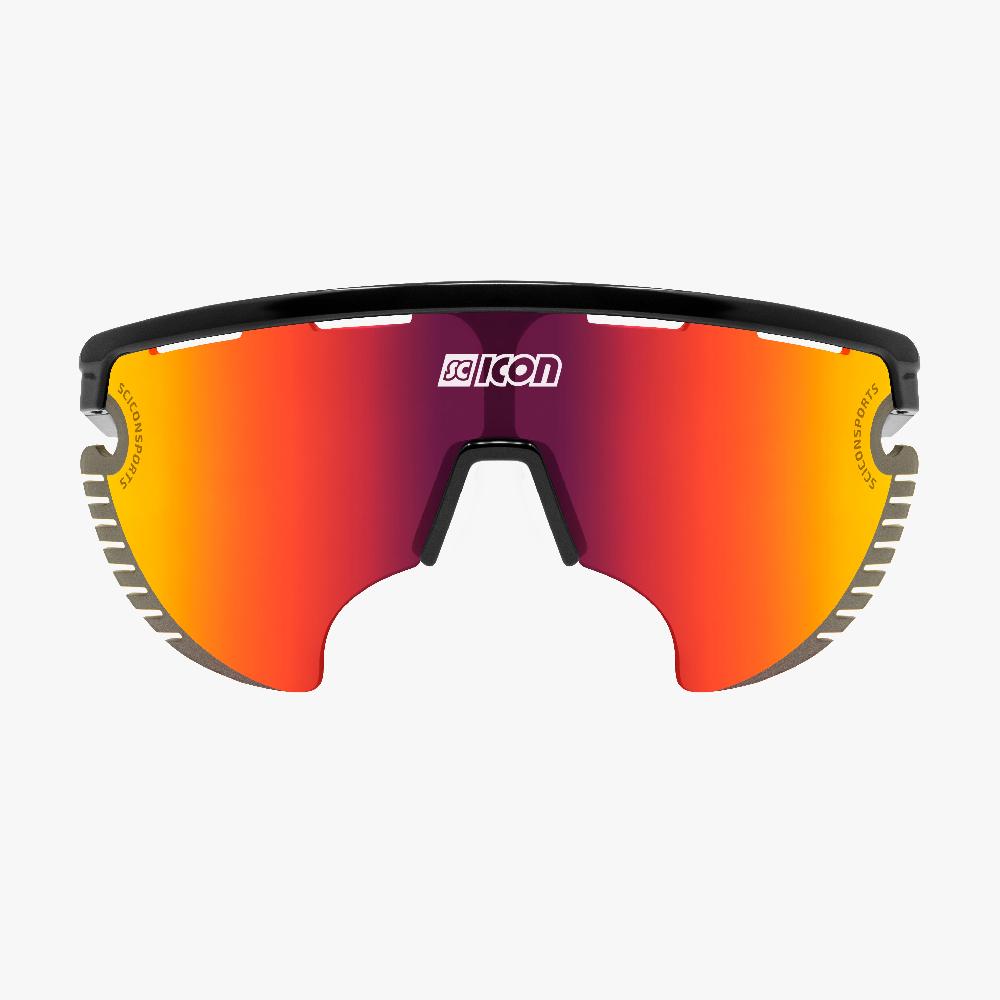 Scicon Occhiali Aerowing Lamon Montatura Nera/Lente Rossa Specchiata Moda