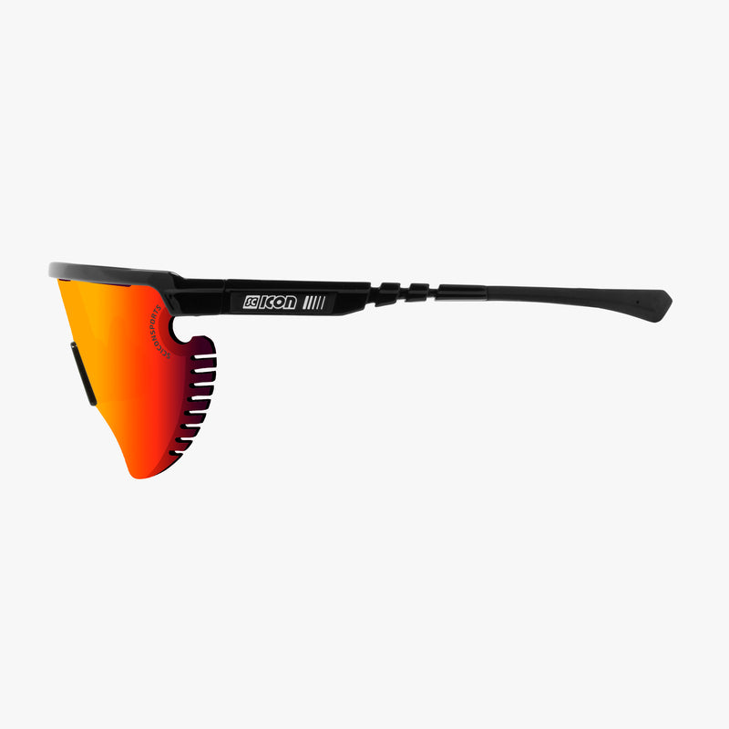 Scicon Occhiali Aerowing Lamon Montatura Nera/Lente Rossa Specchiata Moda