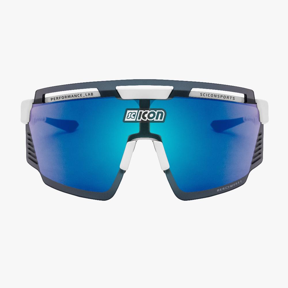 Scicon Aerowatt Occhiali Sportivi Bianco/Blu Italy