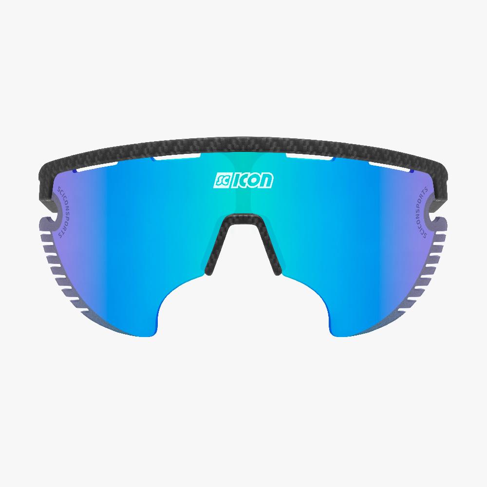 Scicon Occhiali Sportivi Aerowing Lamon Carbon/Lente Blu Specchiata Nuovo