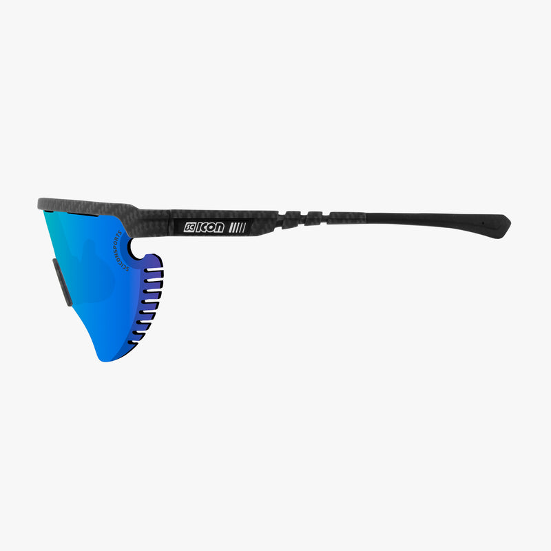 Scicon Occhiali Sportivi Aerowing Lamon Carbon/Lente Blu Specchiata Nuovo