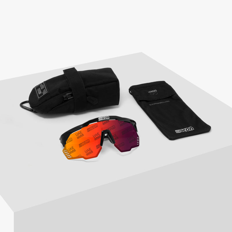 Scicon Occhiali Sportivi Aeroshade Kunken Nero Bianco/Lenti Rosse Qualità Garantita