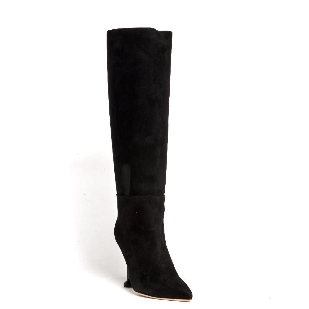 Sorelle Perego stivale in camoscio nero tacco 90 mm Outlet