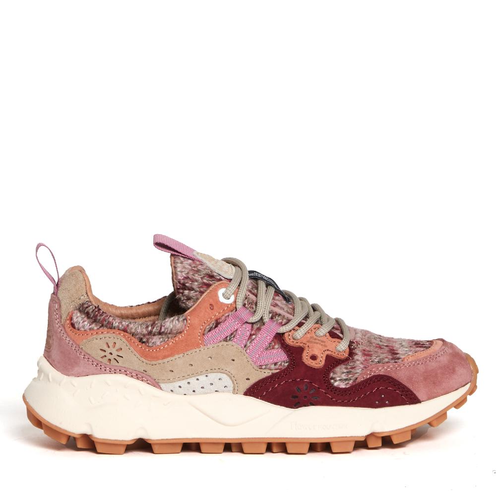 Sorelle Perego sneakers rosa e bordò in lana