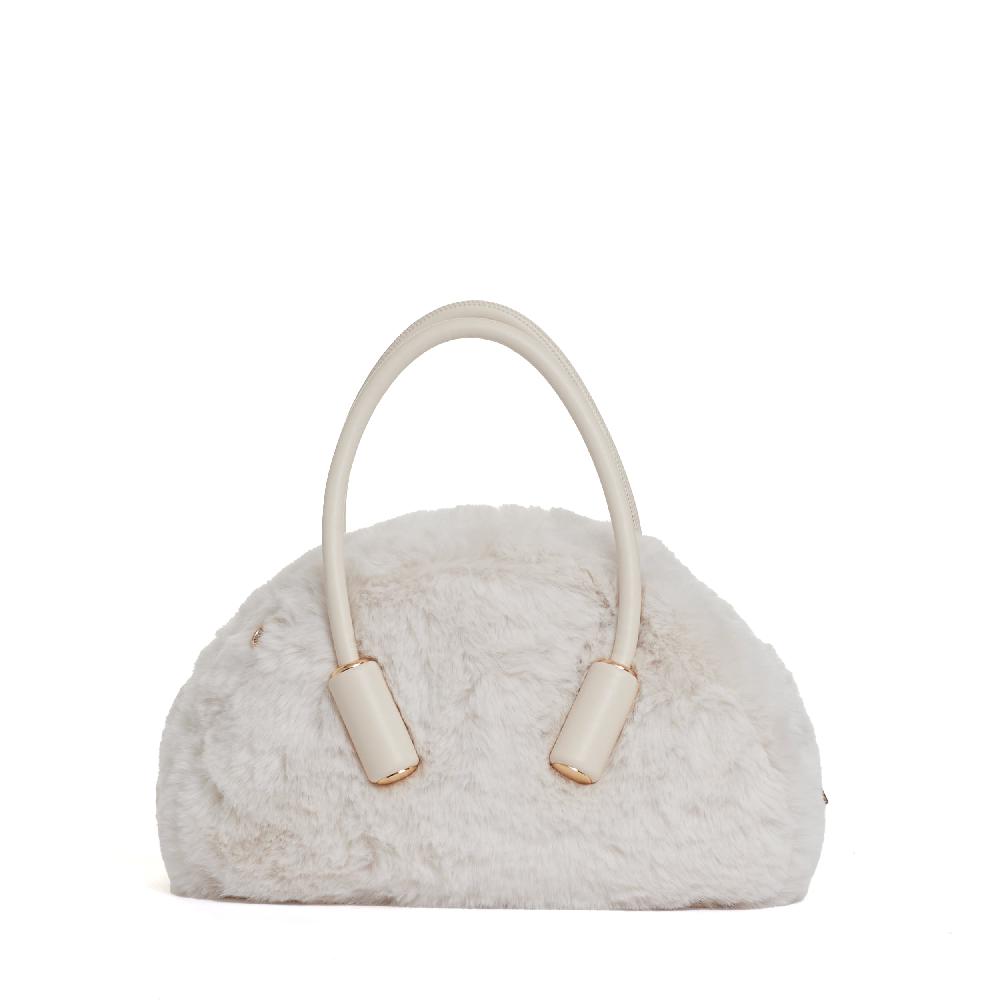 Sorelle Perego bauletto in eco fur color conchiglia Nuovo