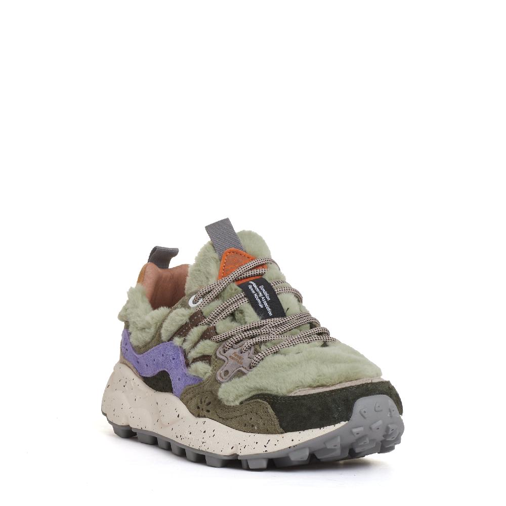 Sorelle Perego sneakers lilla e pelo verde Saldi Di Fabbrica