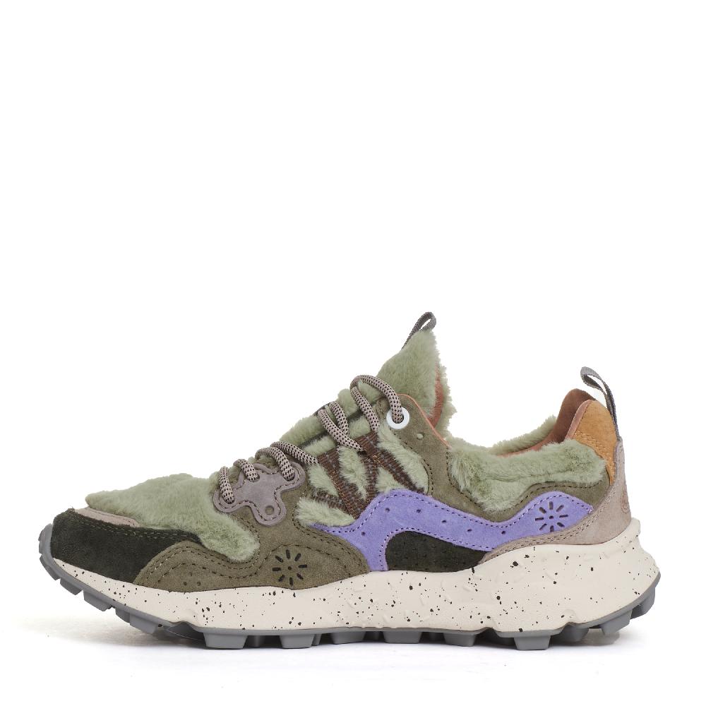 Sorelle Perego sneakers lilla e pelo verde Saldi Di Fabbrica