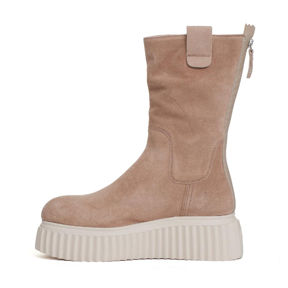 Sorelle Perego stivaletto fondo bianco in camoscio beige Moda
