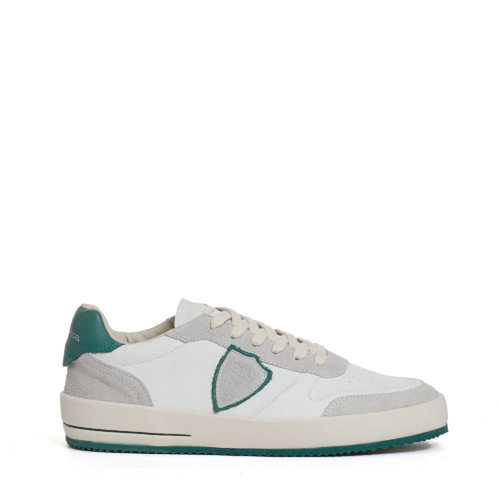 Sorelle Perego sneakers Nice pelle bianco spoiler verde Italia