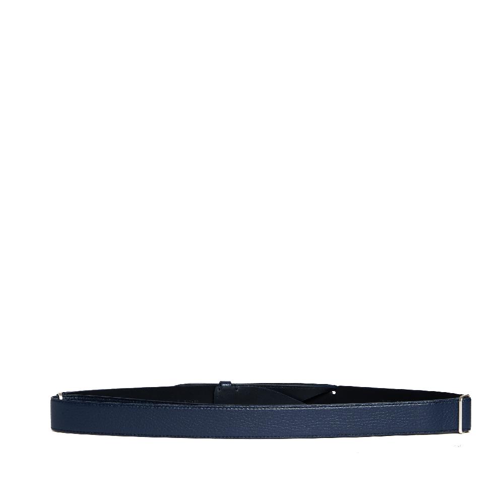 Sorelle Perego cintura nobuckle pelle martellata blu Qualità