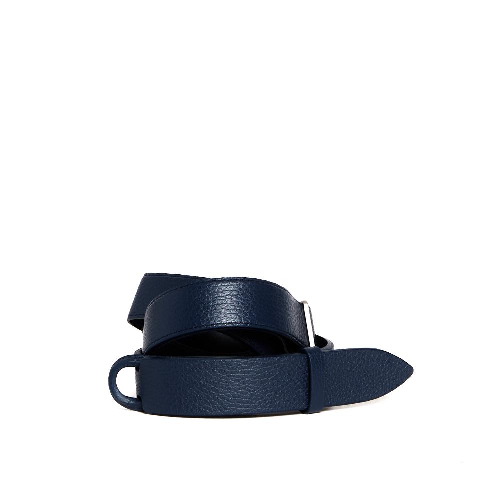 Sorelle Perego cintura nobuckle pelle martellata blu Qualità