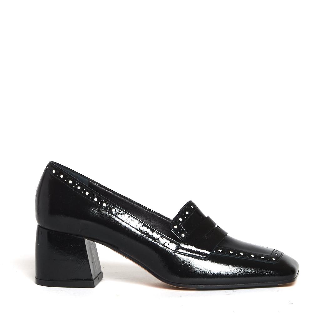 Sorelle Perego mocassino tacco 5 cm nero Pezzi Unici