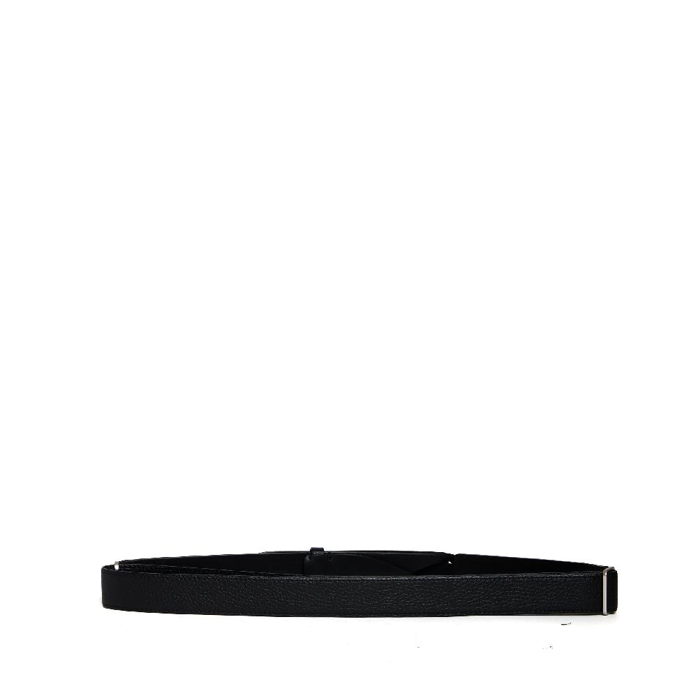 Sorelle Perego cintura nobuckle in pelle martellata nera Saldi