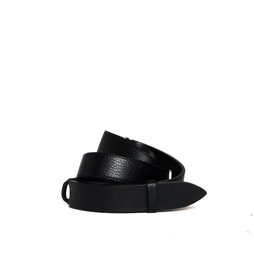 Sorelle Perego cintura nobuckle in pelle martellata nera Saldi