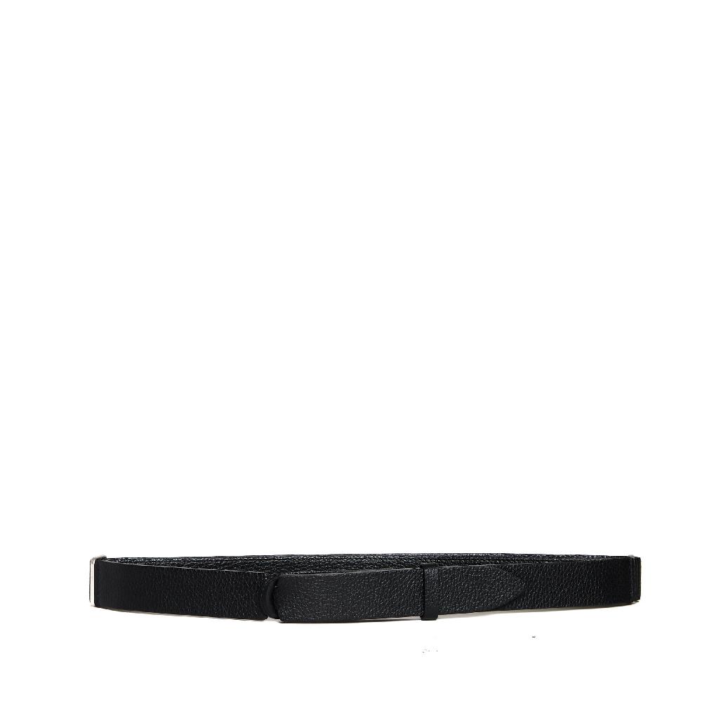 Sorelle Perego cintura nobuckle in pelle martellata nera Saldi