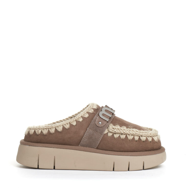 Sorelle Perego eskimo clog camoscio tortora Nuova