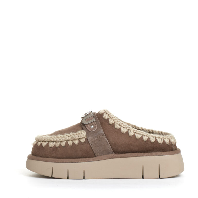 Sorelle Perego eskimo clog camoscio tortora Nuova