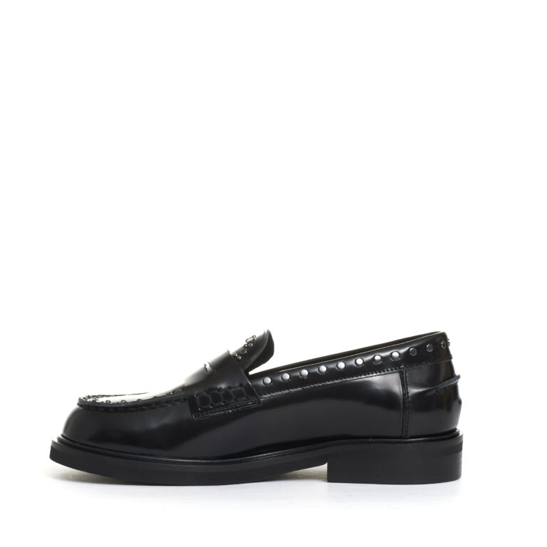 Sorelle Perego mocassino nero con borchie Italy