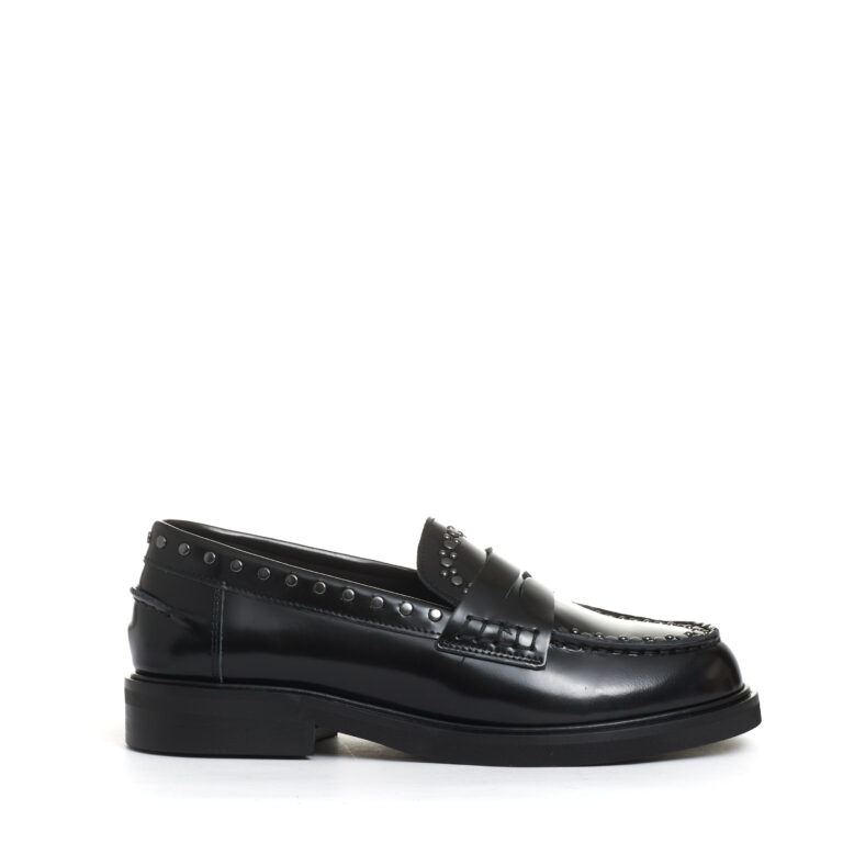 Sorelle Perego mocassino nero con borchie Italy