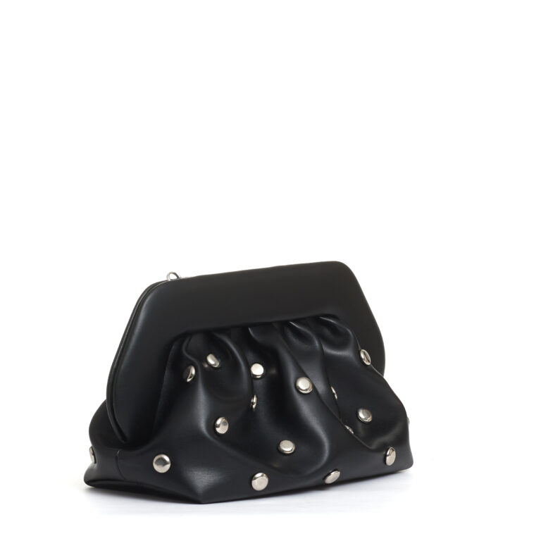 Sorelle Perego clutch nera borchie argento Spedizione Gratuita