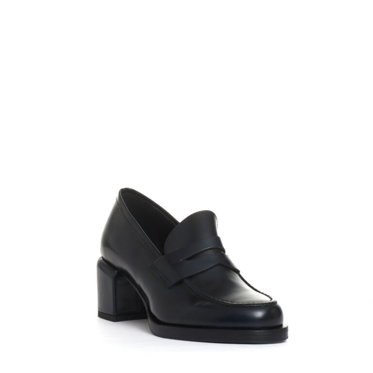 Sorelle Perego mocassino tacco 50 mm blu notte Consegna Veloce