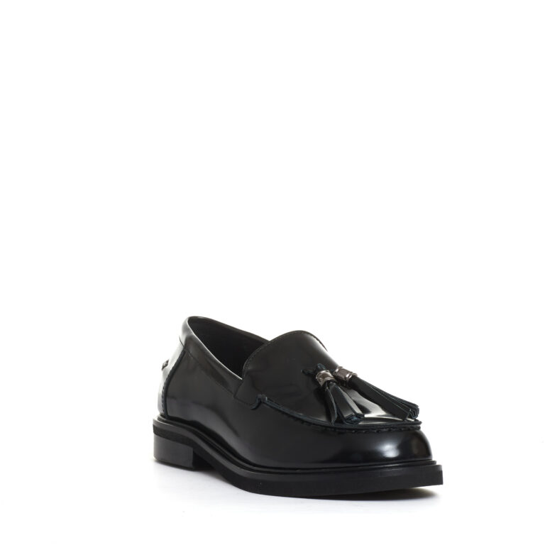 Sorelle Perego mocassino nero con nappine Fino Al -60%