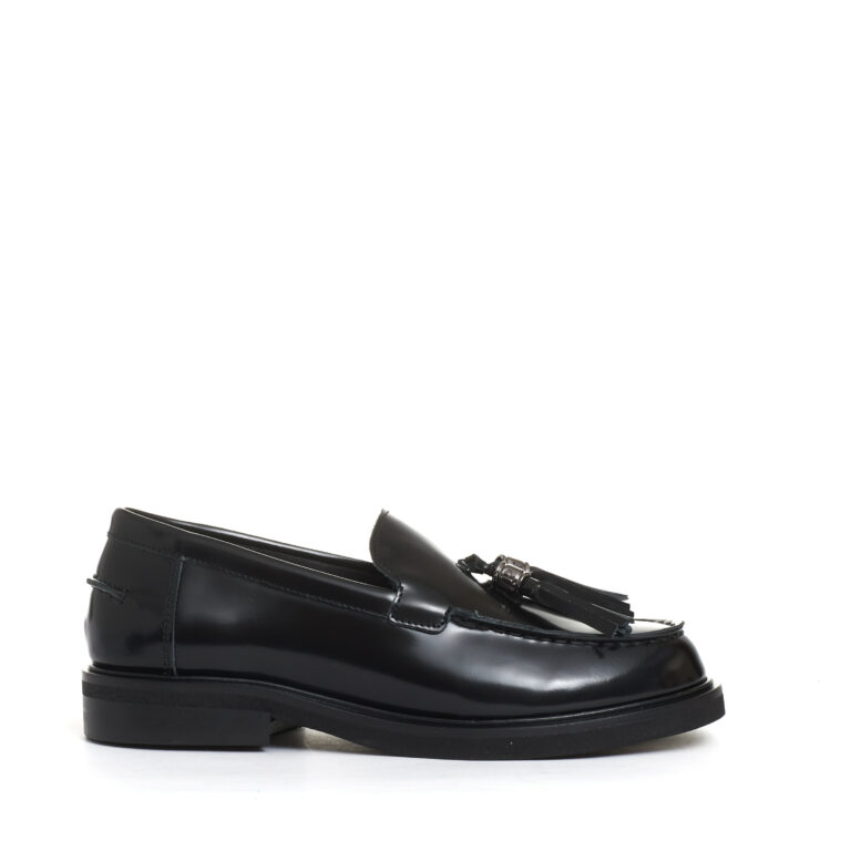 Sorelle Perego mocassino nero con nappine Fino Al -60%