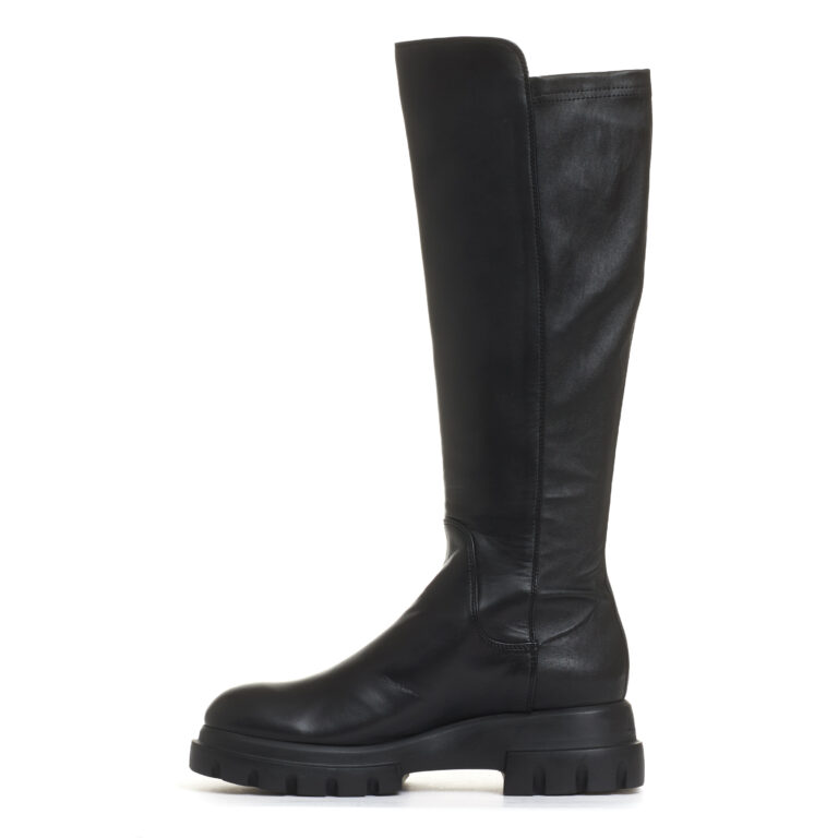 Sorelle Perego stivale stretch in pelle nera Sottocosto
